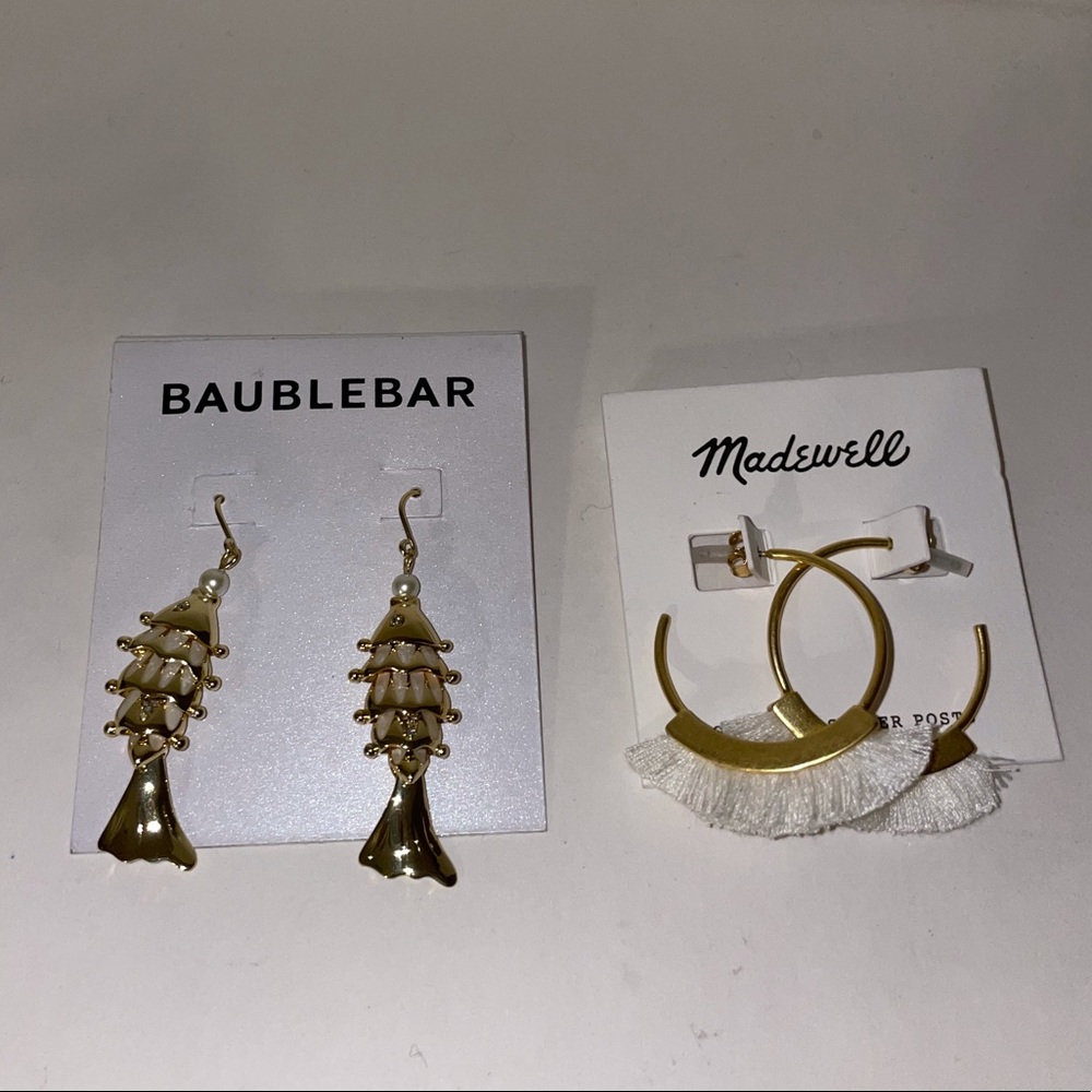 Baublebar and madewell earrings